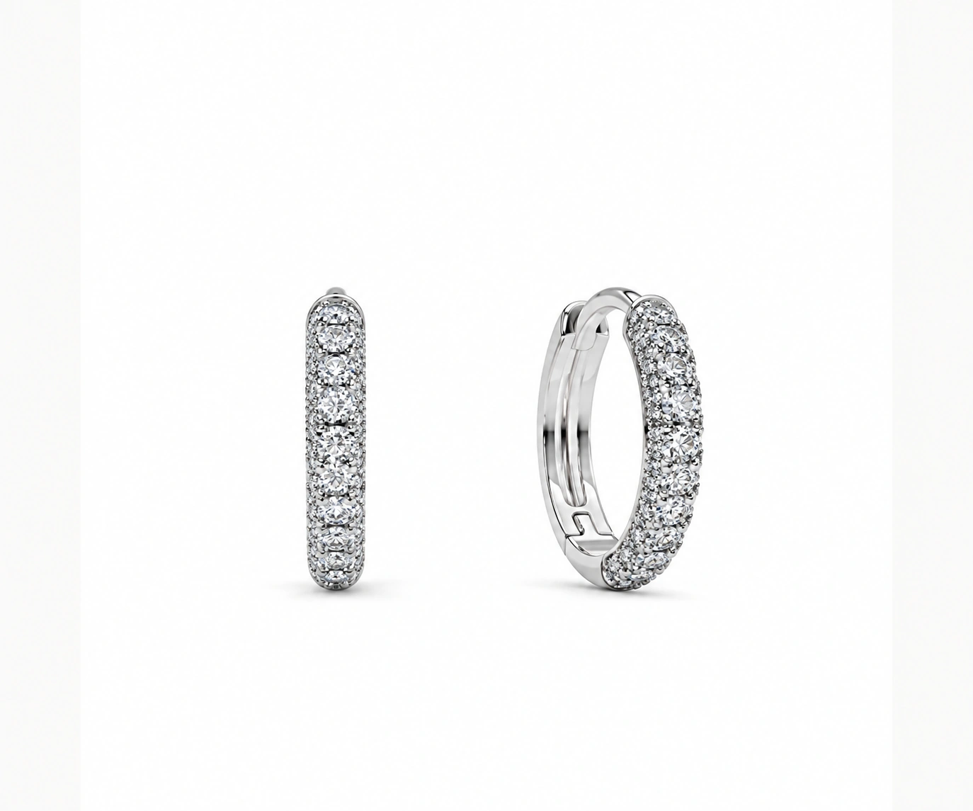 Begonia · Argollas de diamantes — Oro blanco 18k