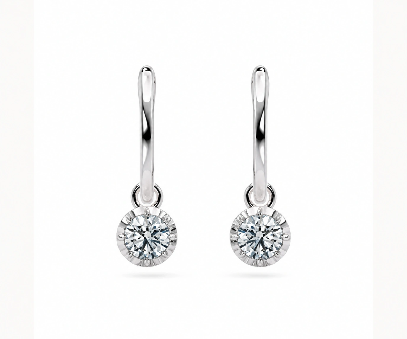 Cattleya · Aretes colgantes — Oro blanco 18k