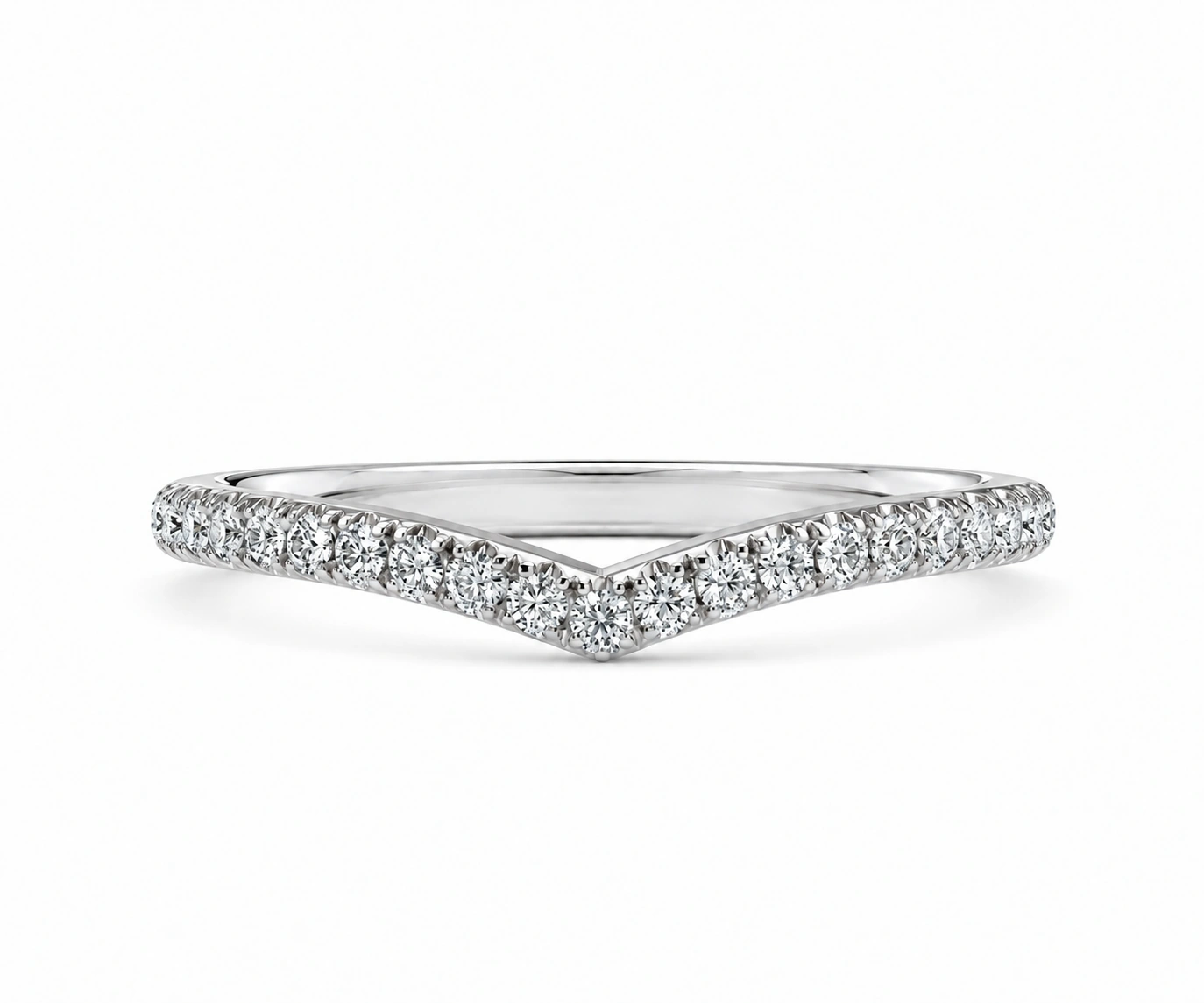 Lazo · Chevron fina de diamantes en V — Oro blanco 18k