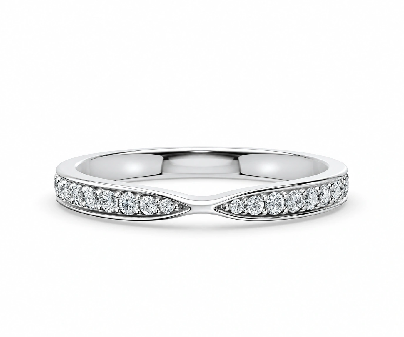 Esperanza · Banda entrelazada de diamantes — Oro blanco 18k