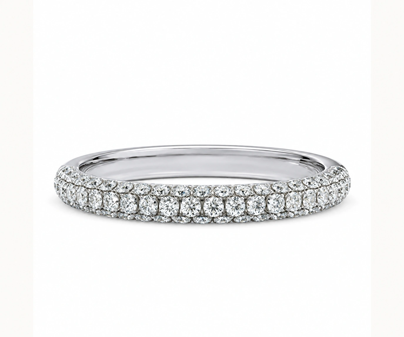 Fidelidad · Triple pavé — Oro blanco 18k