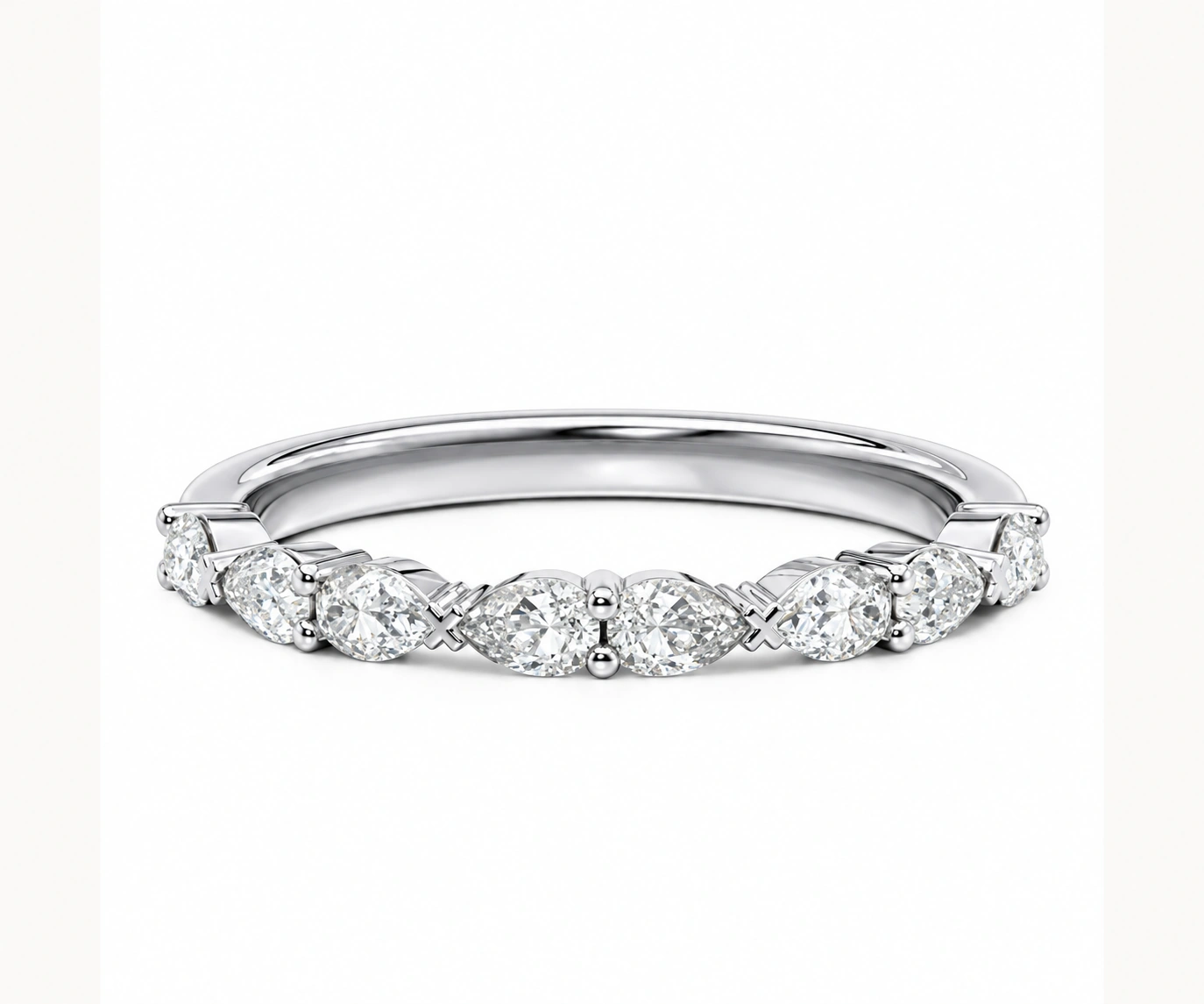 Constancia · Diamantes pera punta con punta — Oro blanco 18k