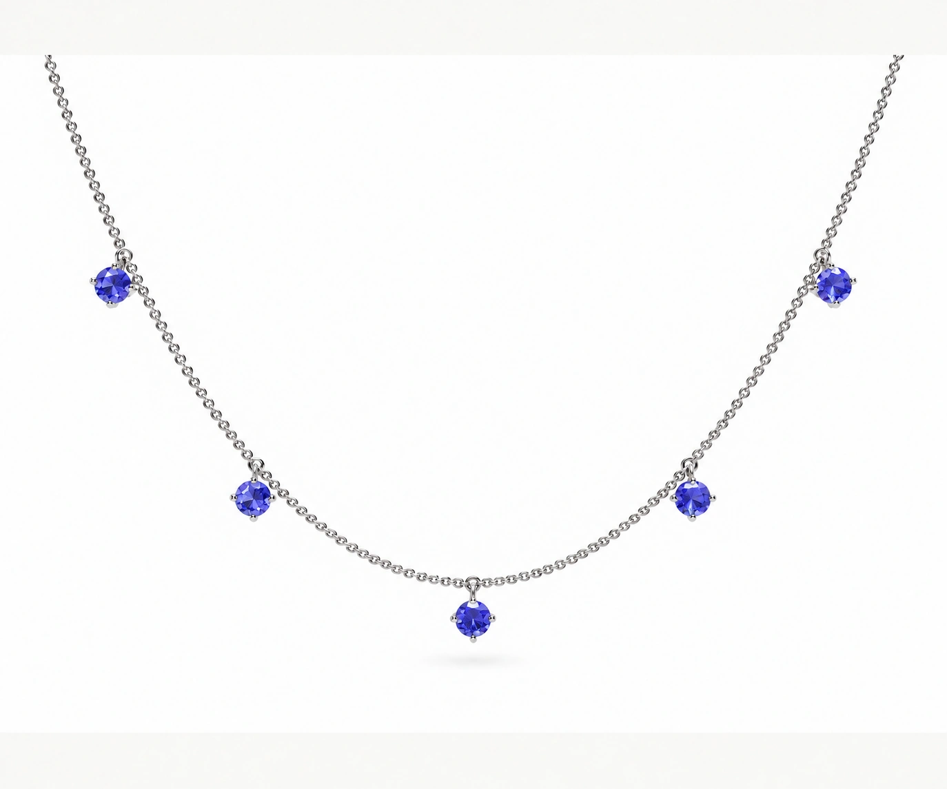 Amazonas · Collar con zafiro natural — Oro blanco 18k