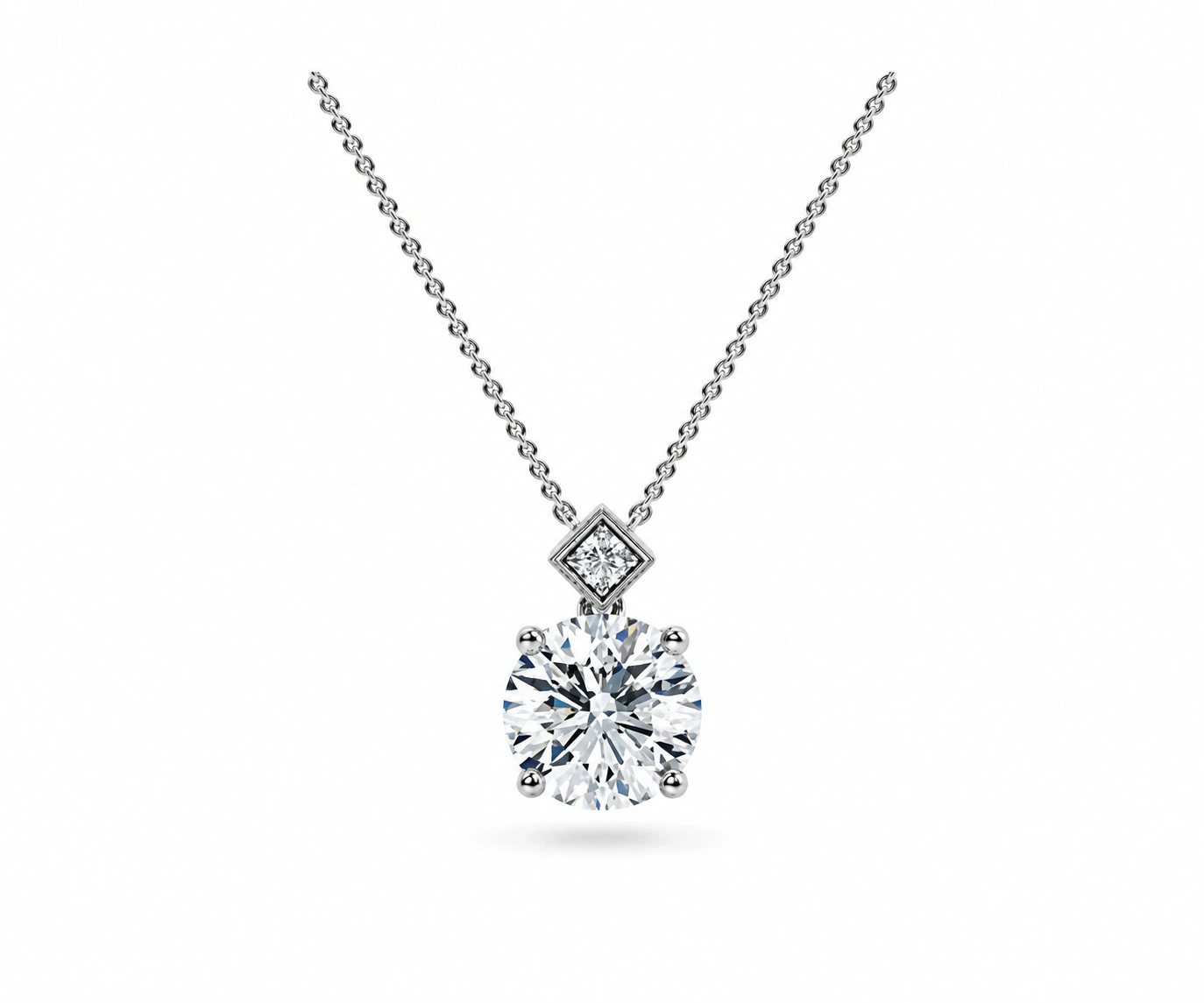 Páramo · Dije Art Déco con diamante redondo — Oro blanco 18k