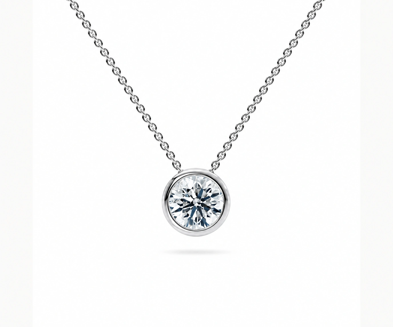 Tayrona · Dije con diamante redondo en bisel — Oro blanco 18k