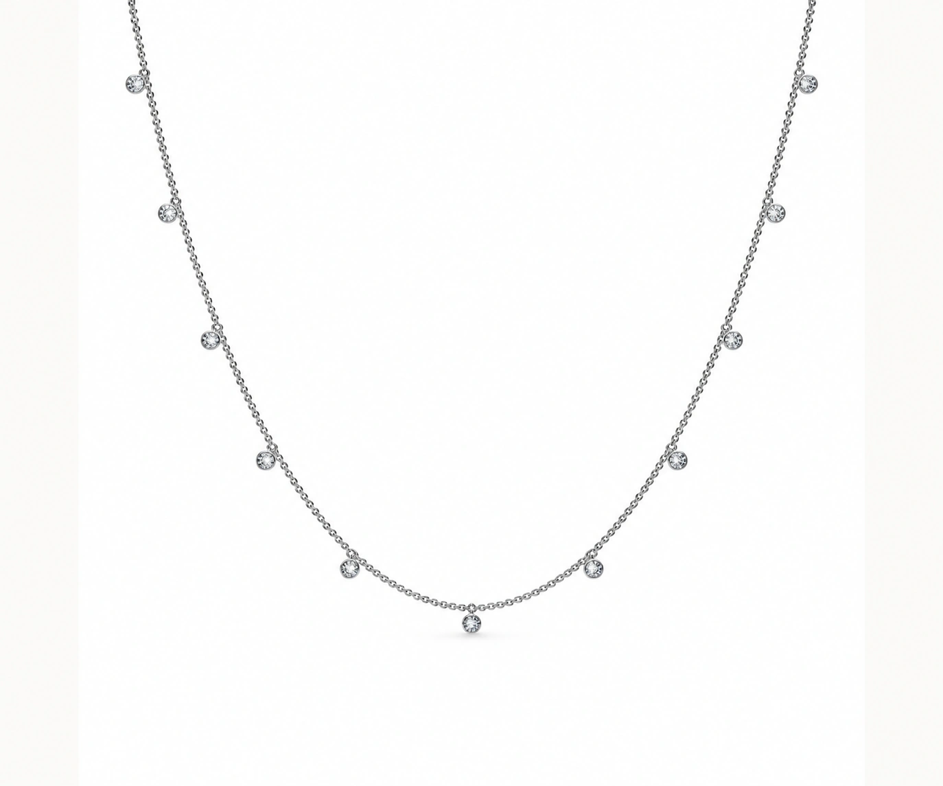 Punta Gallinas · Collar con diamantes colgantes — Oro blanco 18k