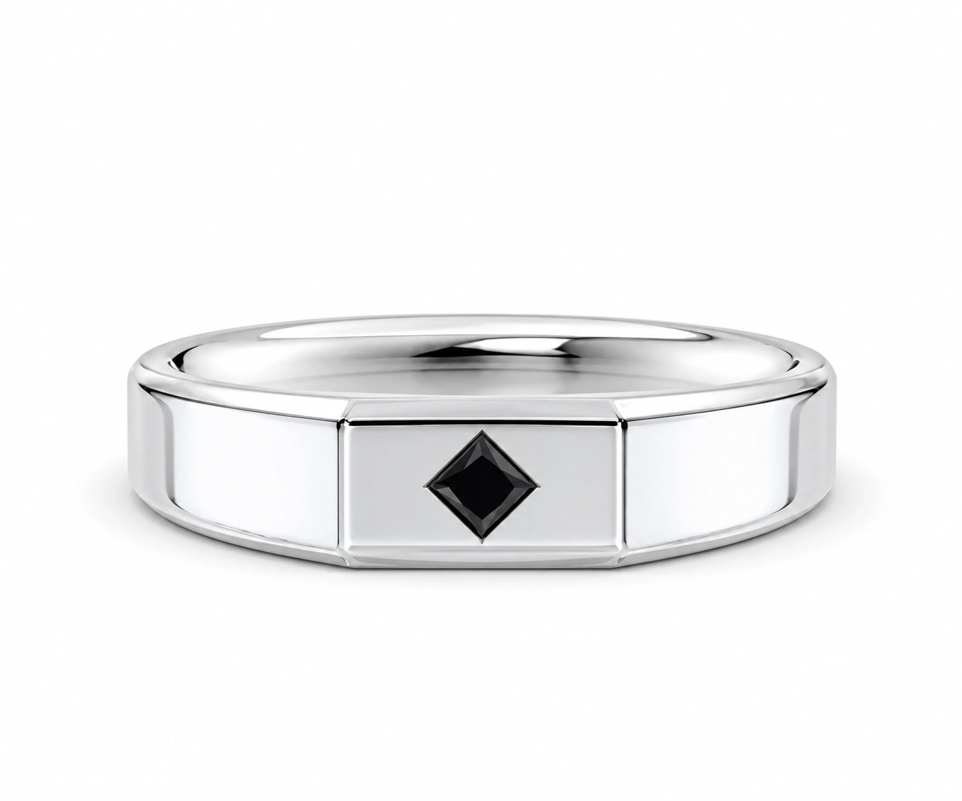 Yolombó · Argolla con diamante negro — Oro blanco 18k