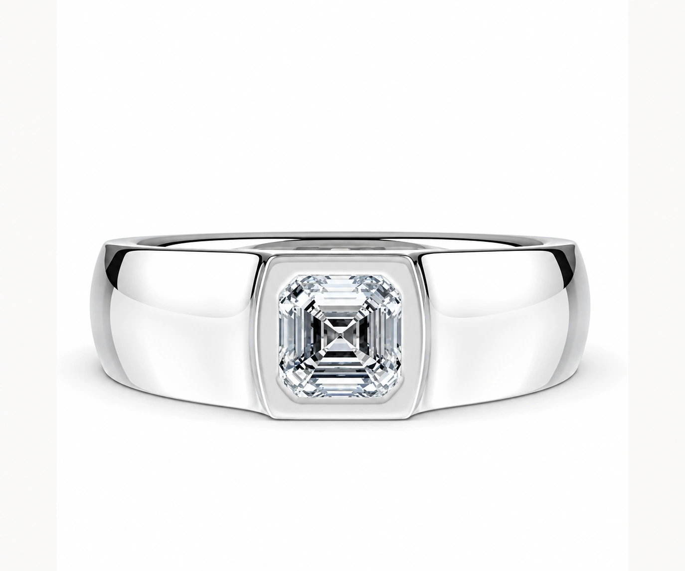 Ciudad Bolívar · Argolla con diamante talla Asscher — Oro blanco 18k