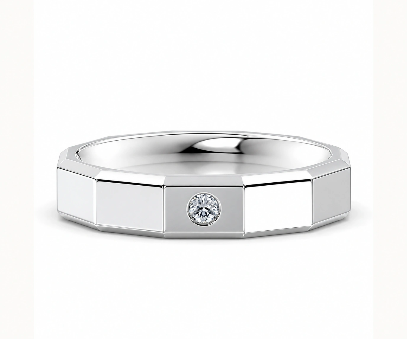 Salento · Argolla con diamantes — Oro blanco 18k